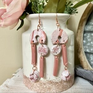 Rose pink earrings